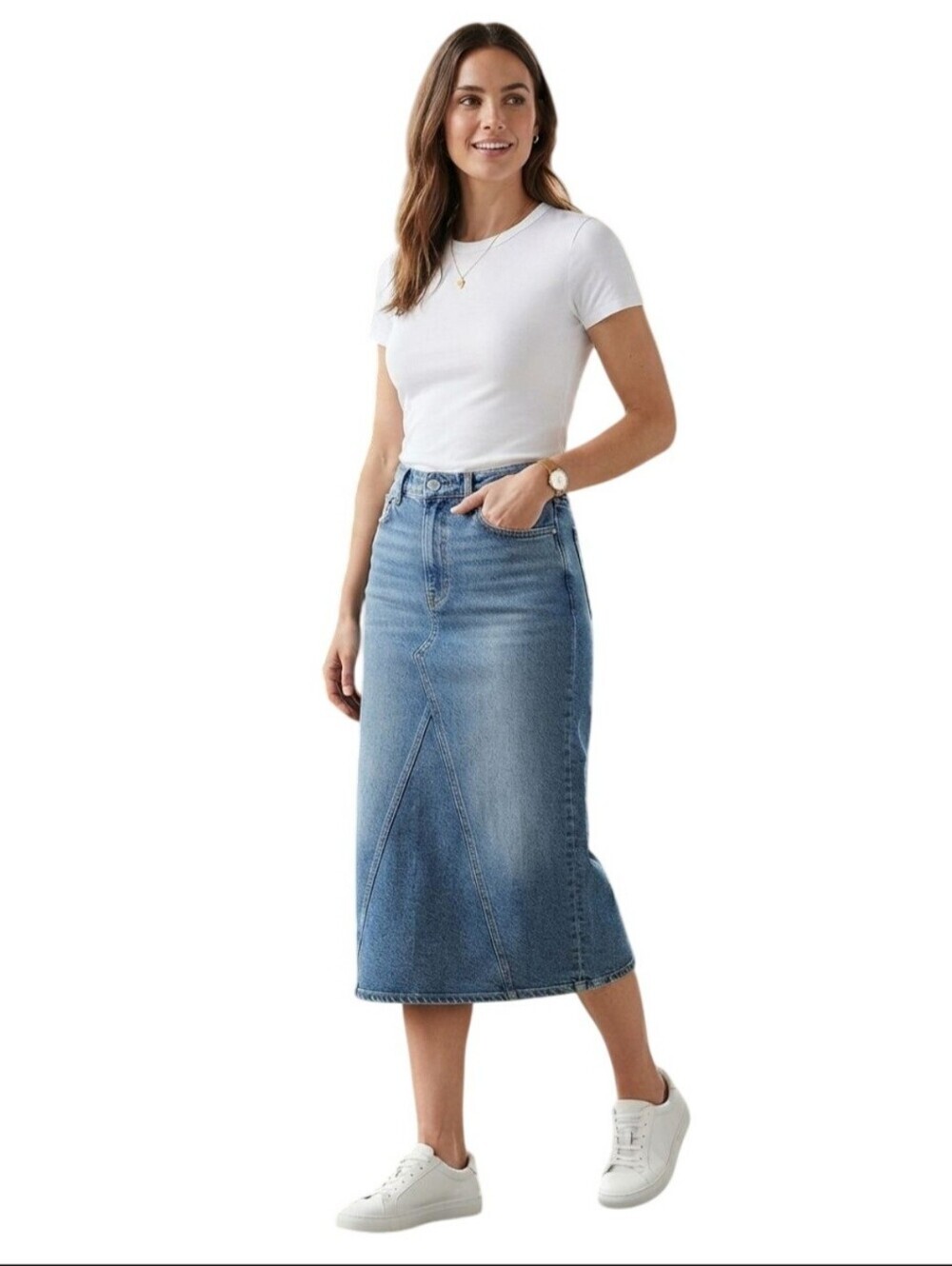 Denim Co Vintage Denim Jean Maxi Skirt Trending Autumnal All Season Size 4